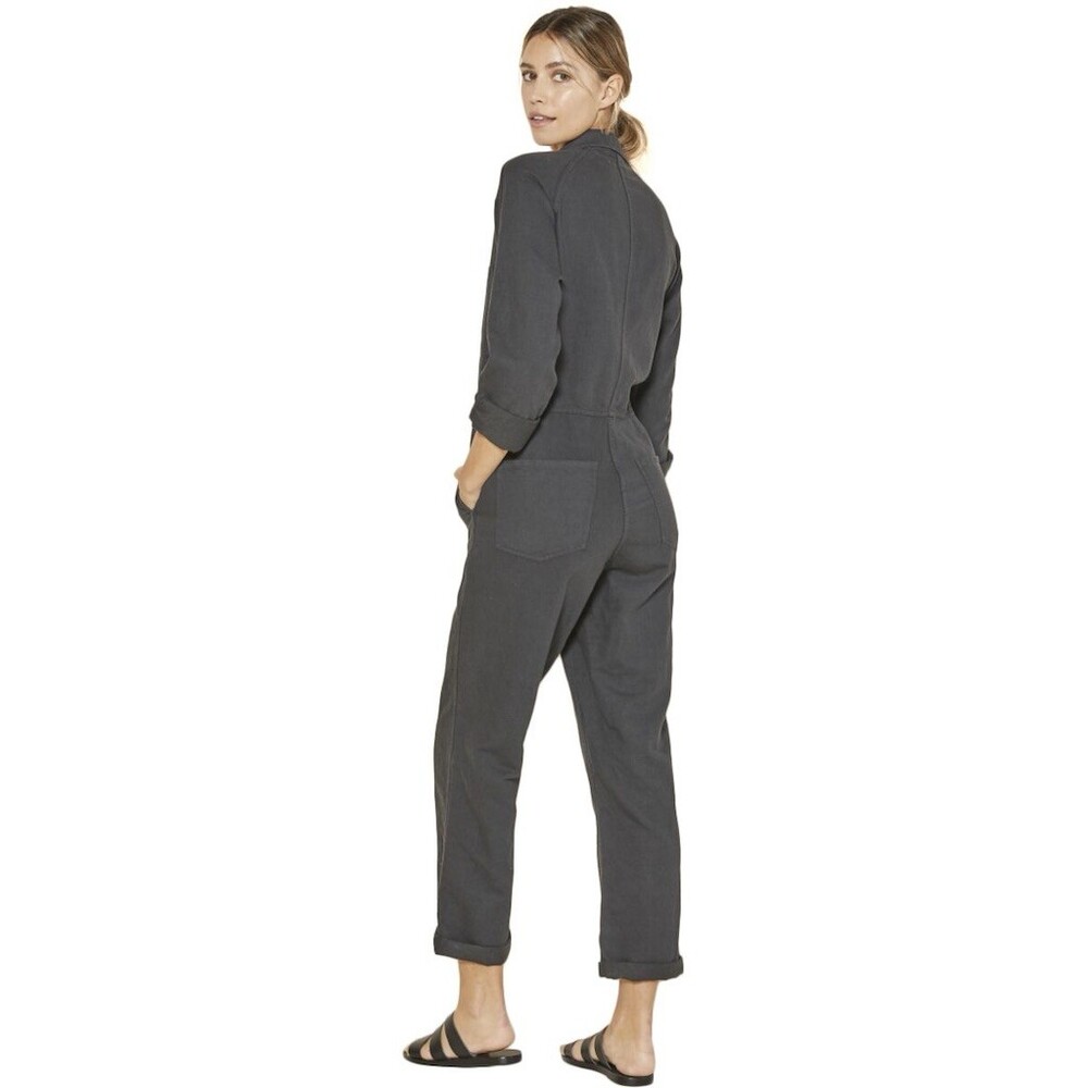 Outerknown Coverall Jumpsuit Womens Size XS Black Utility Zip Front - Picture 3 of 12